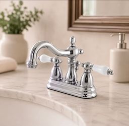 Kingston Brass KS1601BPL Polished Chrome 4" Centerset Bathroom Faucet