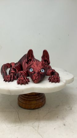 3D Printed Articulated Sphynx Cat Figure Hairless Fidget Toy 7.48 "
