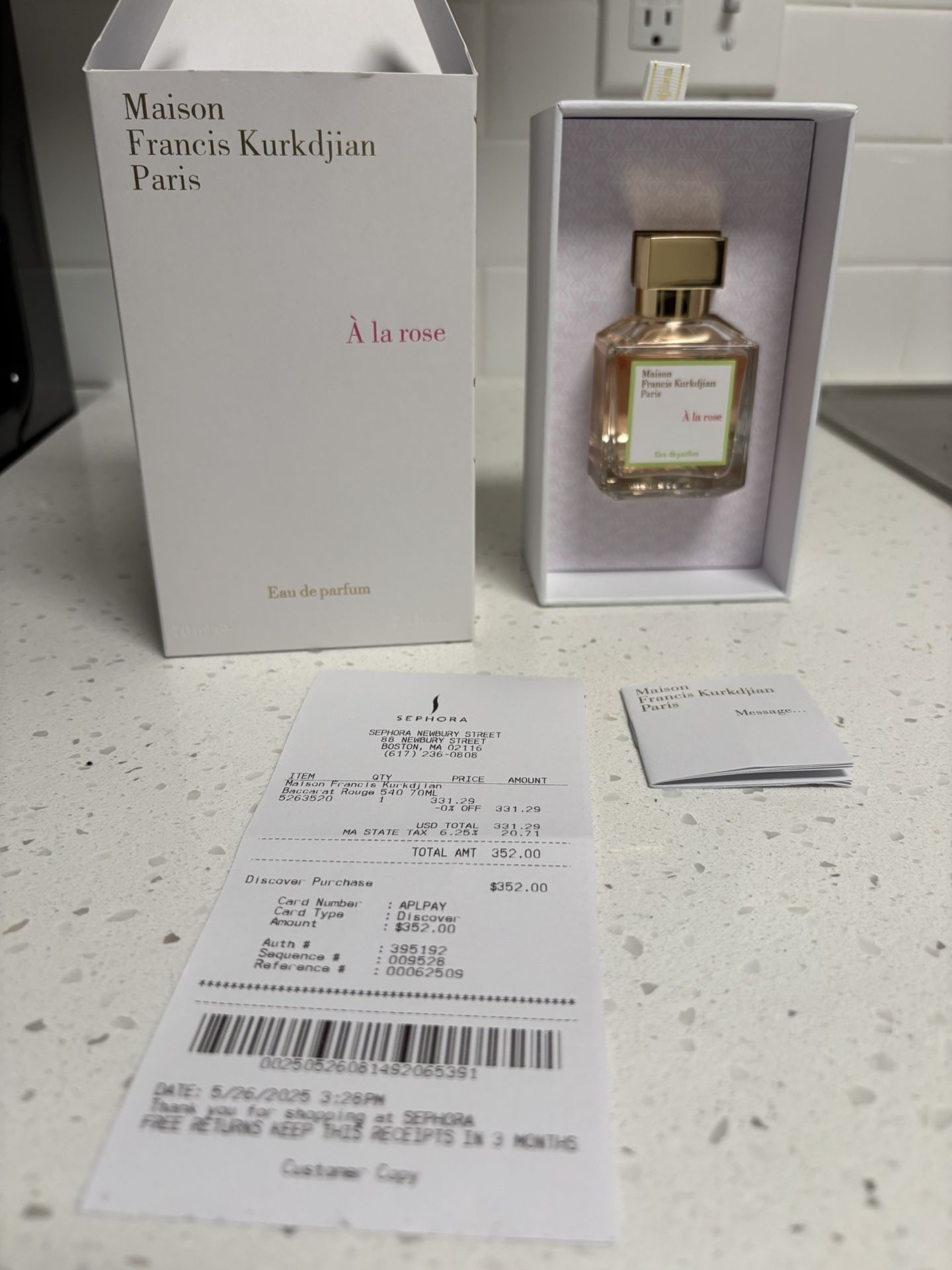 MFK À La Rose – 70ml (Open Box, Spray-Tested Only)