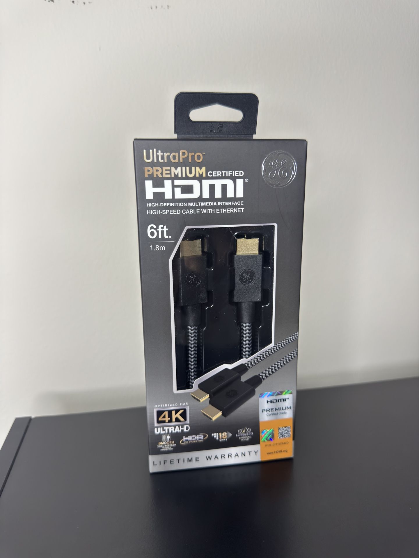GE 6ft 4K HDMI 2.0 Cable
