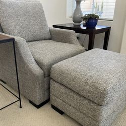 Living Spaces Chair & Matching Ottoman 