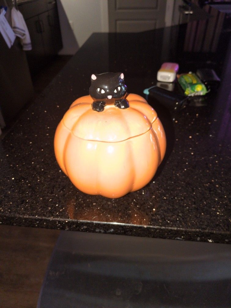 Cat Pumpkin Jar