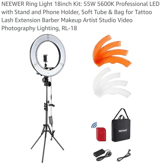 NEEWER Ring Light 18" Inches Studio Photography Light & Microphone Kit