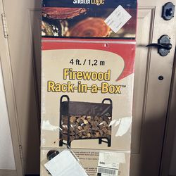 Firewood storage rack with cover