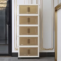 5-Tier Storage Box with Lid - Stackable Storage Box with Wheels