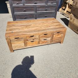 Solid Wood Rustic Style  Coffee Table 