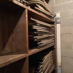 100 Wooden Seat Metal Chairs