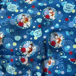 Frosty The Snowman Scrub Top Small