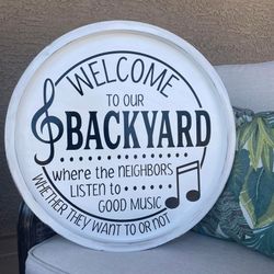Backyard Outdoor Sign Farmhouse Home Decor 