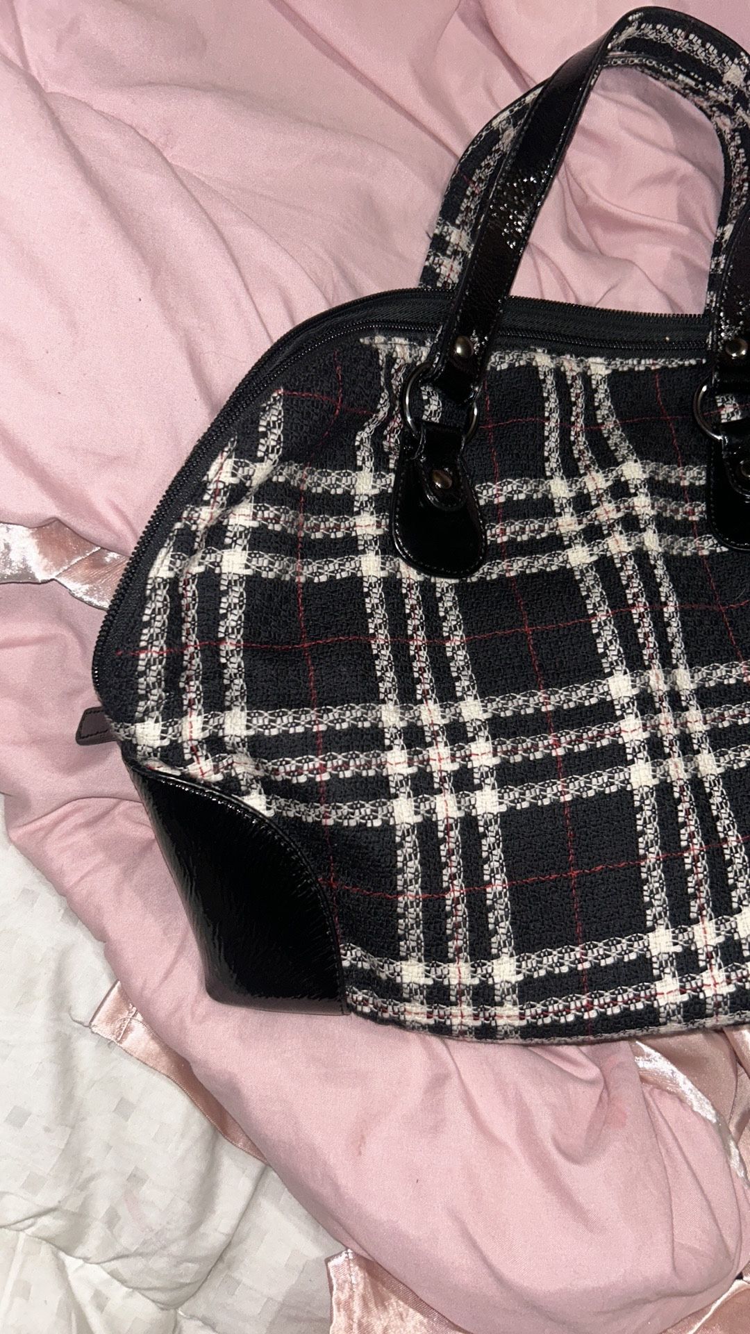 Talbots Vintage Y2K Plaid Wool Large Satchel/Handbag (Like New)
