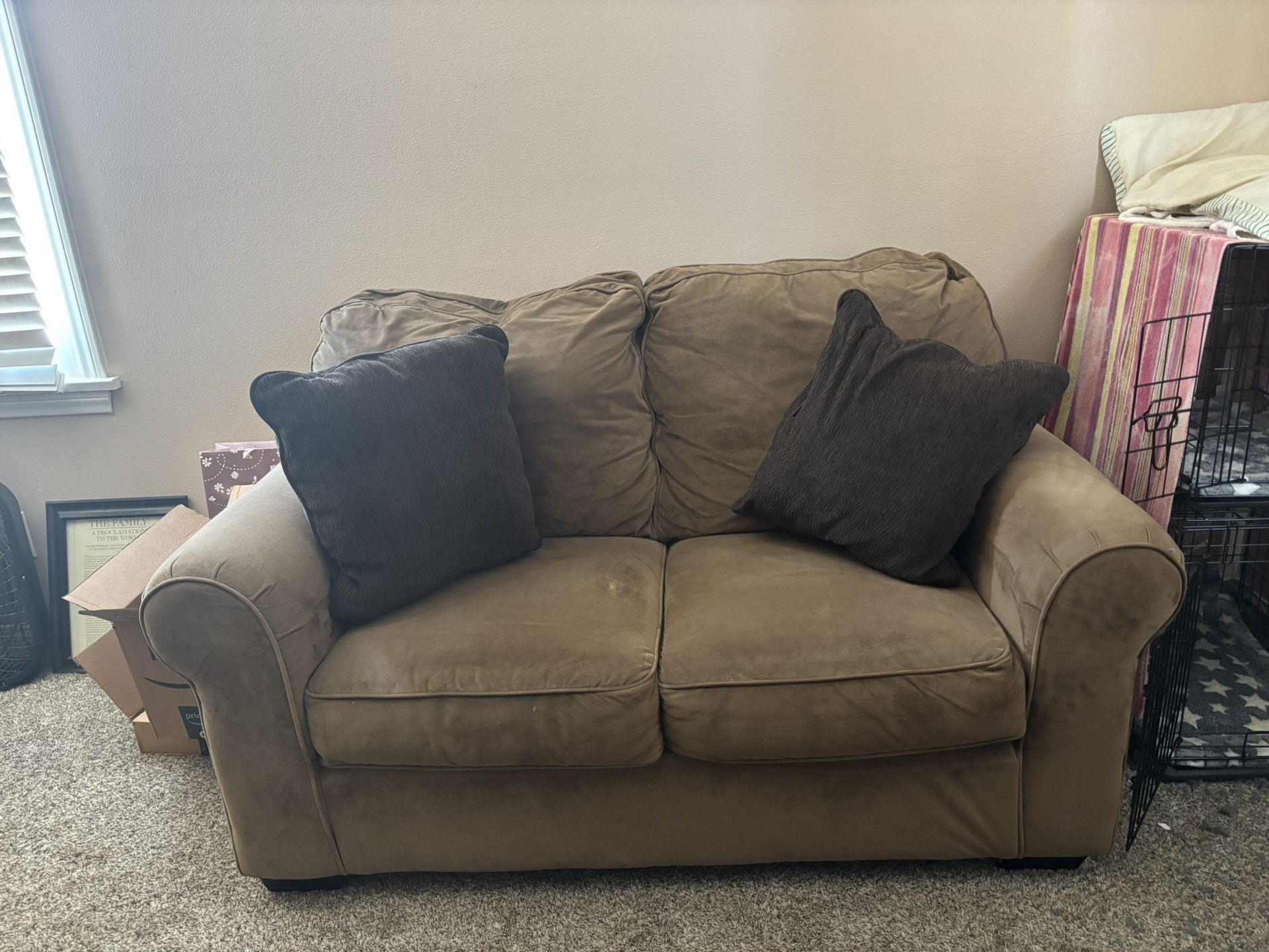 Suede Love Seat