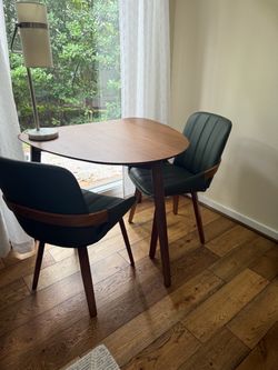 Walnut bistro set. Excellent condition.