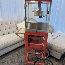 Concession Popcorn Machine Cart in Red