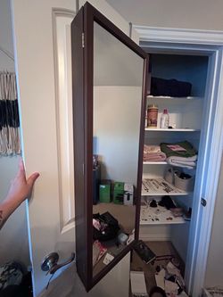 Mirrored Hanging Jewelry Organizer