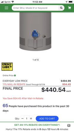 Richmond Essential 40 Gallon Short 6-Year Natural Gas Water Heater Model  Number: 6G40S-34F3 Menards SKU: 6835134 for Sale in Bristol, IL - OfferUp