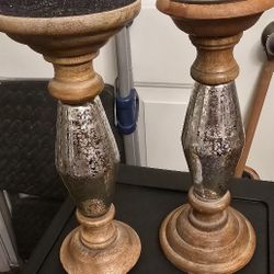 DECORATIVE  PAIR CANDLE HOLDERS