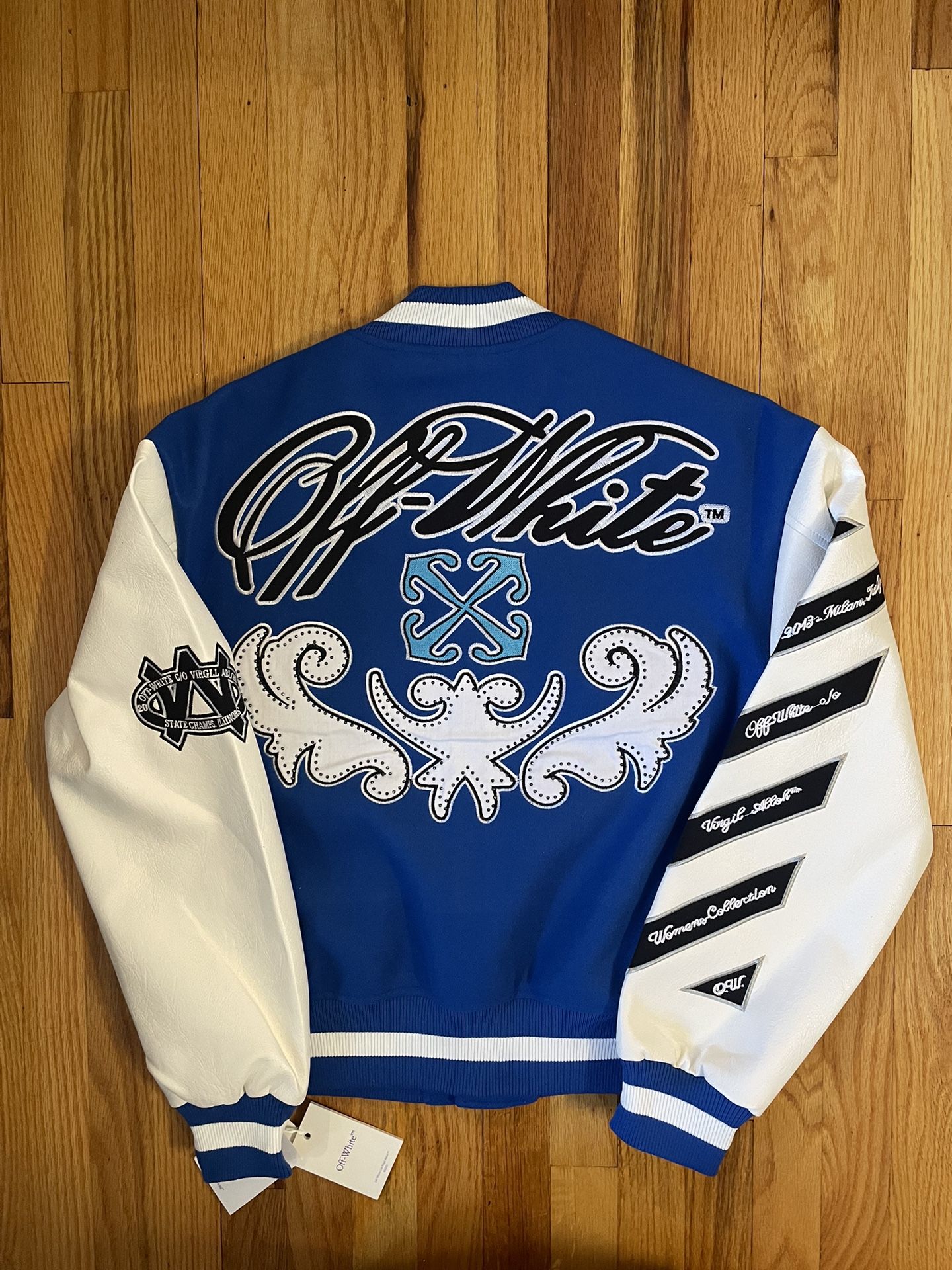 Off White Varsity Jacket (S,XL)