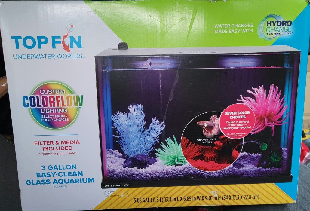 Top Fin Custom Colorflow Underwater World Fish Tank