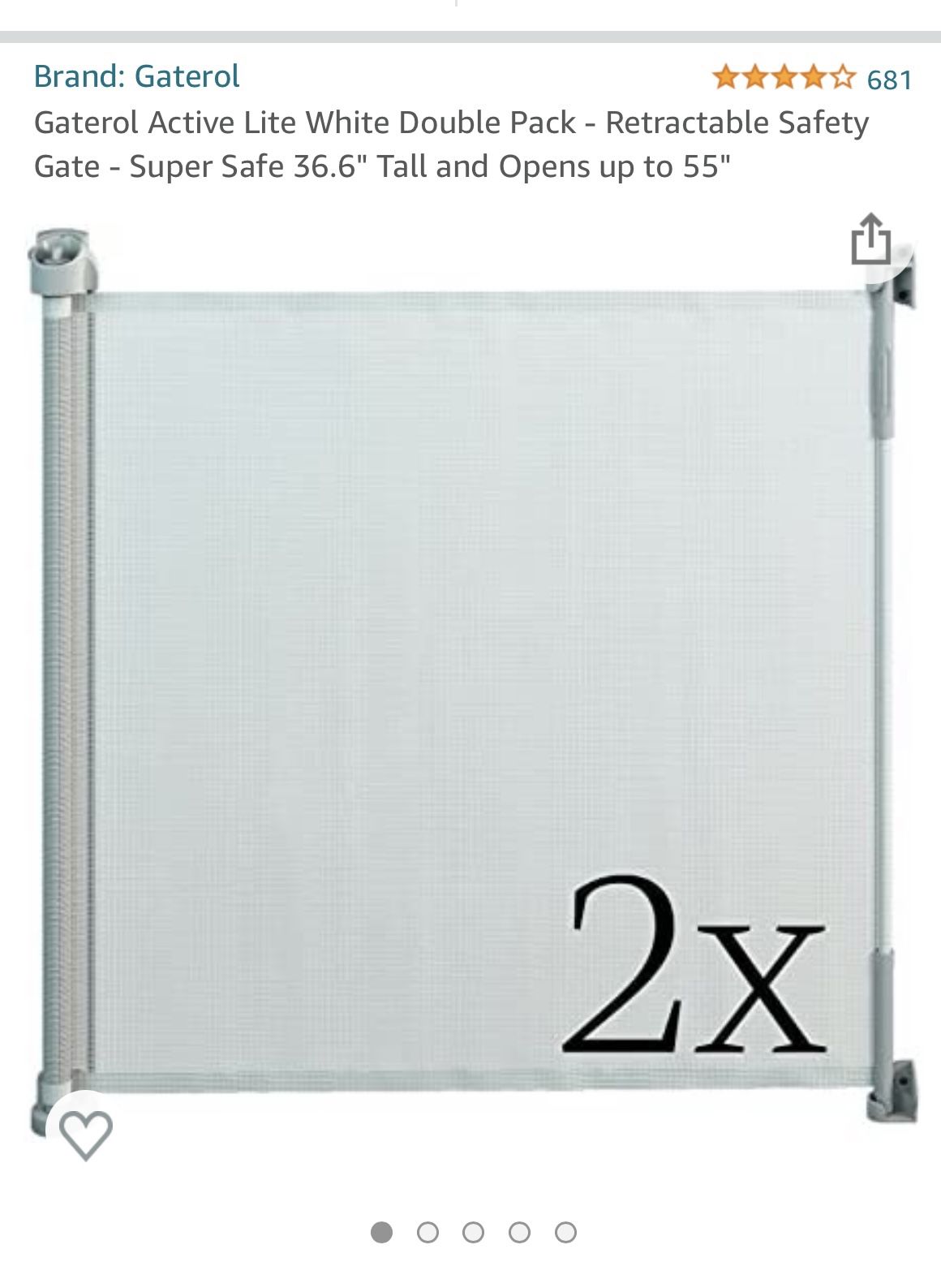 Gaterol Active Lite White Double Pack Retractable Safety Gate Super Safe 36.6 Tall and Opens up to 55 for Sale in San Diego CA OfferUp