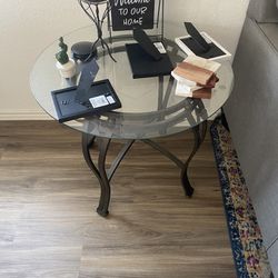Glass Coffee Table & Side Table 