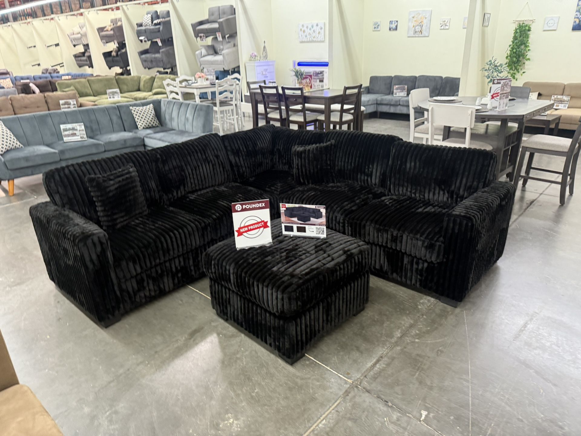 New Black Sectional
