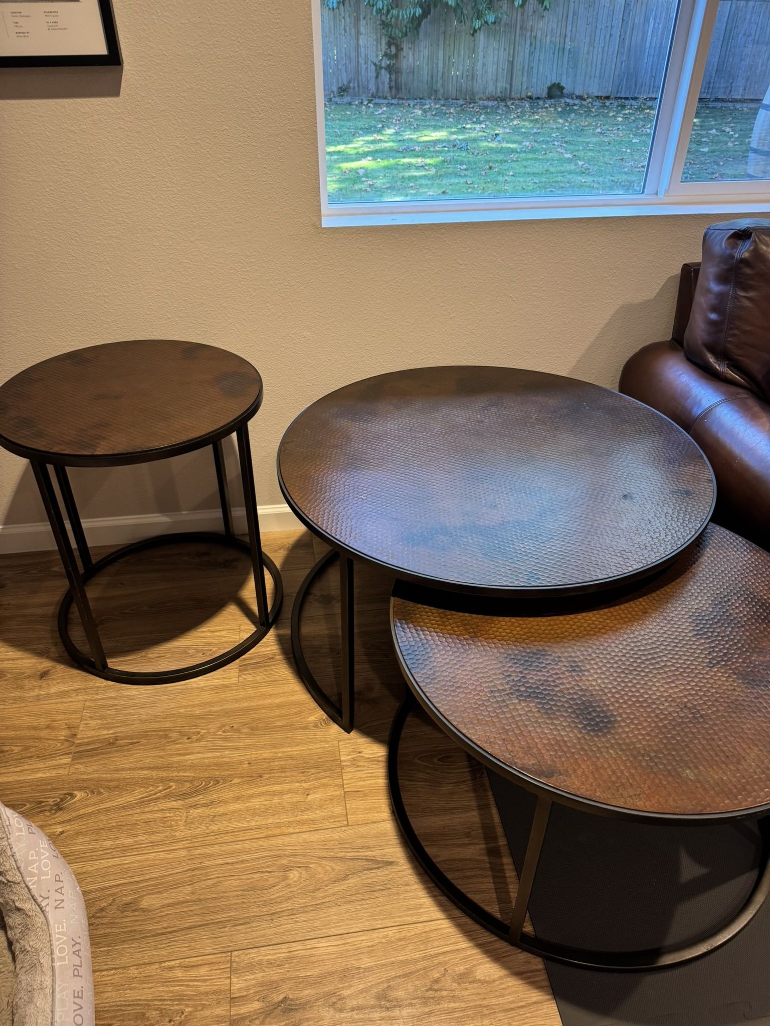 Copper Coffee Table & End Table