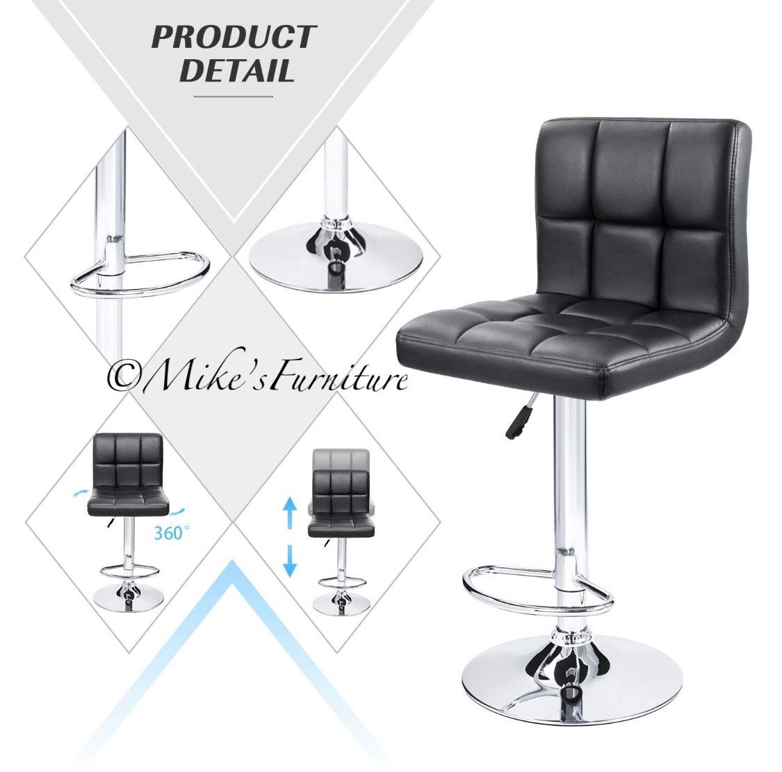 New Adjustable Bar Stools, barstools, barstool, bar stool, Sillas, Dining Chairs, chair, chairs, cadeiras (4 colors Red, Black, White, Gray)