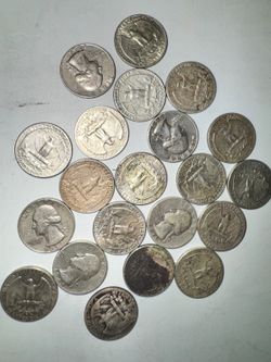 21 Silver US Quarters Lot, 90% Silver Coins