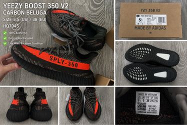 Adidas Yeezy Boost 350 V2 Carbon Beluga – Size 5.5