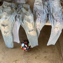 2 Pairs Men Size 34x32 AMERICAN EAGLE STYLE JEANS