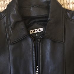 Tibor Black Leather Jacket - Size XL