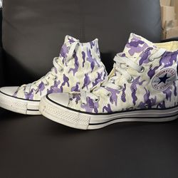 Purple and White Camo Converse 