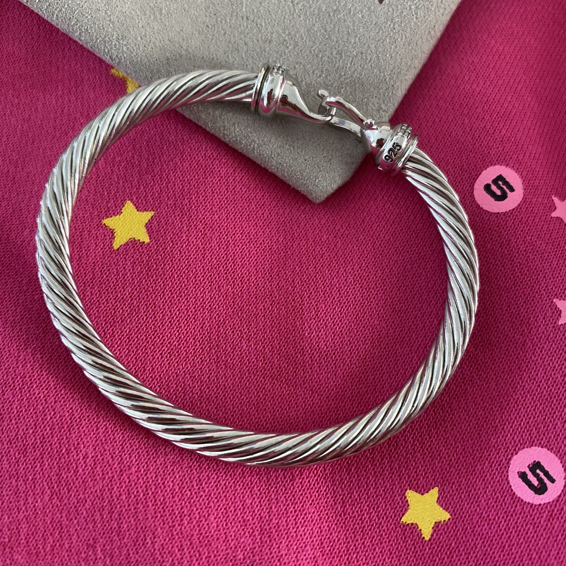 Womens David Yurman Buckle Bracelet 5mm with Diamond