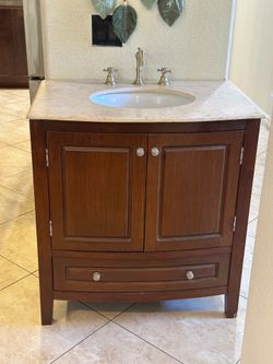Bathroom Vanity with Marble Top – 32” Wide