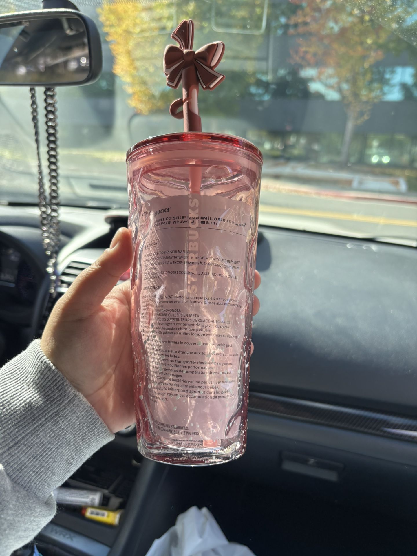 Pink Bow Starbucks Cup