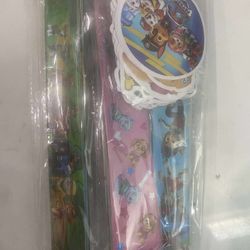 30 PCS Paw Patrol Slap Band Bracelets + Stickers Party Favors