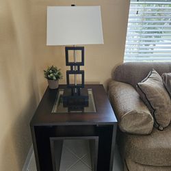 Wood End Tables With Glass Top