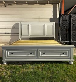 Gray King Size Bed Frame