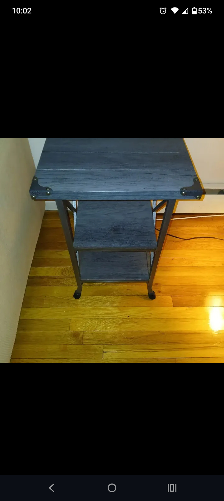 Coffee table on two end table for fireplace