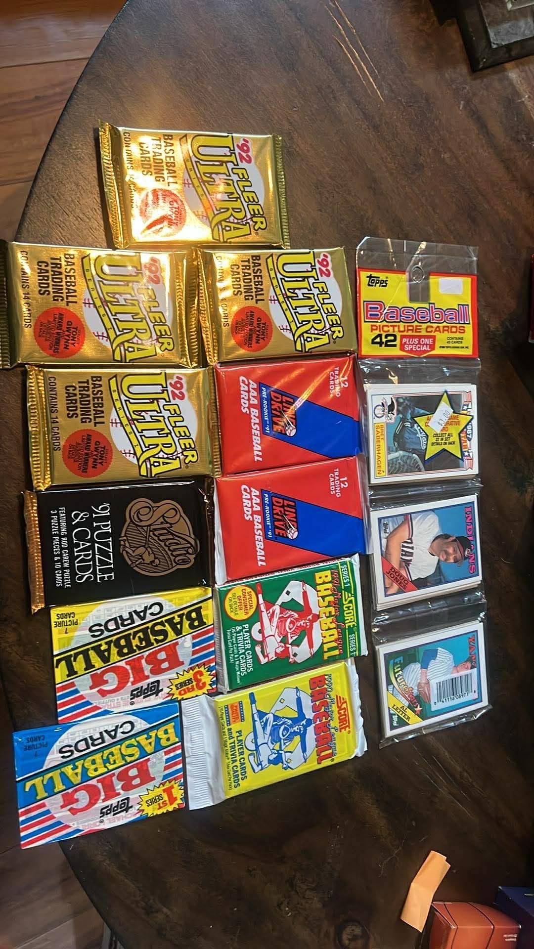 Vintage mlb baseball card packs factory sealed