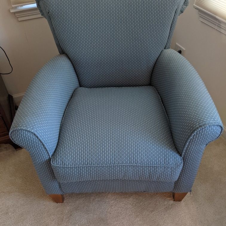 Wood & Upholstered Chair.  Comfortable & Sturdy. Great Condition