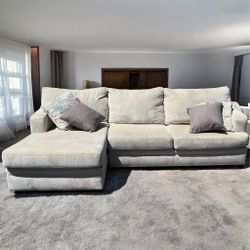 Light Grey Sectional Couch (8.6Ft X 5.5Ft)