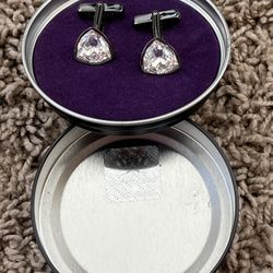 TED BAKER AUTHENTIC PURE SILVER DIAMOND ENGRAVED CUFFLINKS 