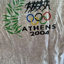 Vintage Unisex Athens 2004 Olympic Games Gray T-Shirt $15 each or 2 for $20 (Mix & Match) (4 available)