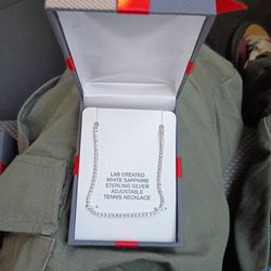 Sterling Silver Tennis Necklace 