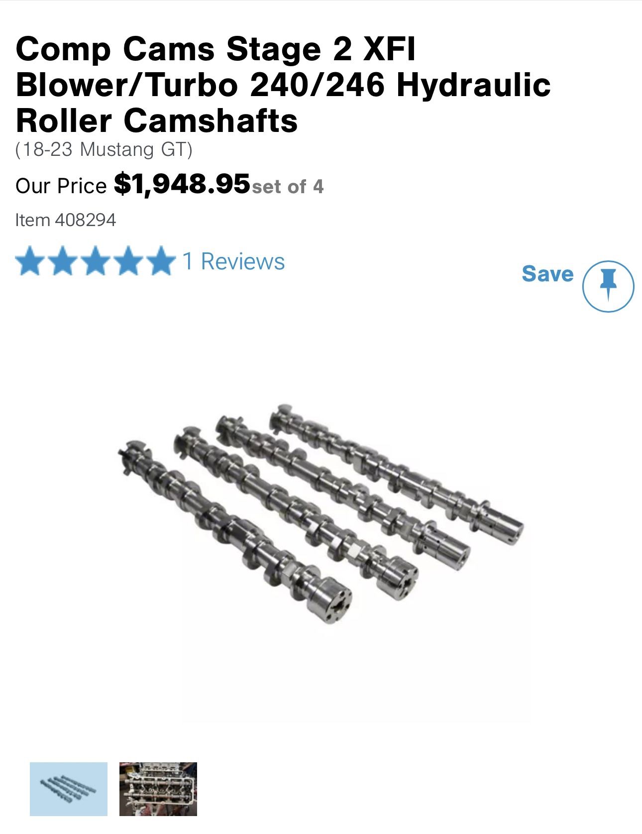 Comp Cams Stage 2 Camshafts Coyote 5.0L (NEW)