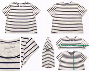 Universal Thread Women’s Striped Short Sleeve T-Shirt – Cream & Navy – Size XL