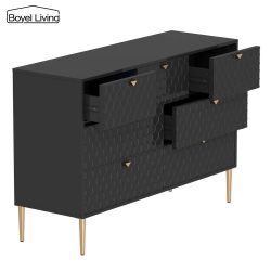 Modern Accent Storage Cabinet with 7 Drawers, Black
