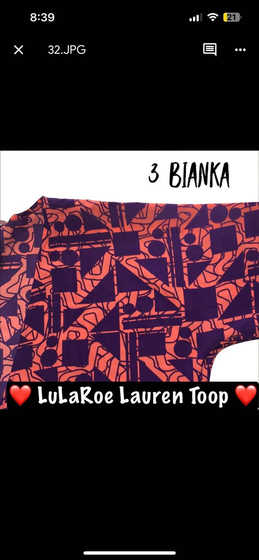 LuLaRoe Bianca