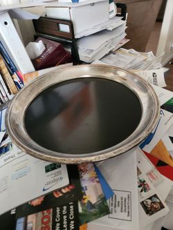 1950s F.B ROGERS SILVER PLATE & BLACK BAKELITE BARWARE TRAY 12"